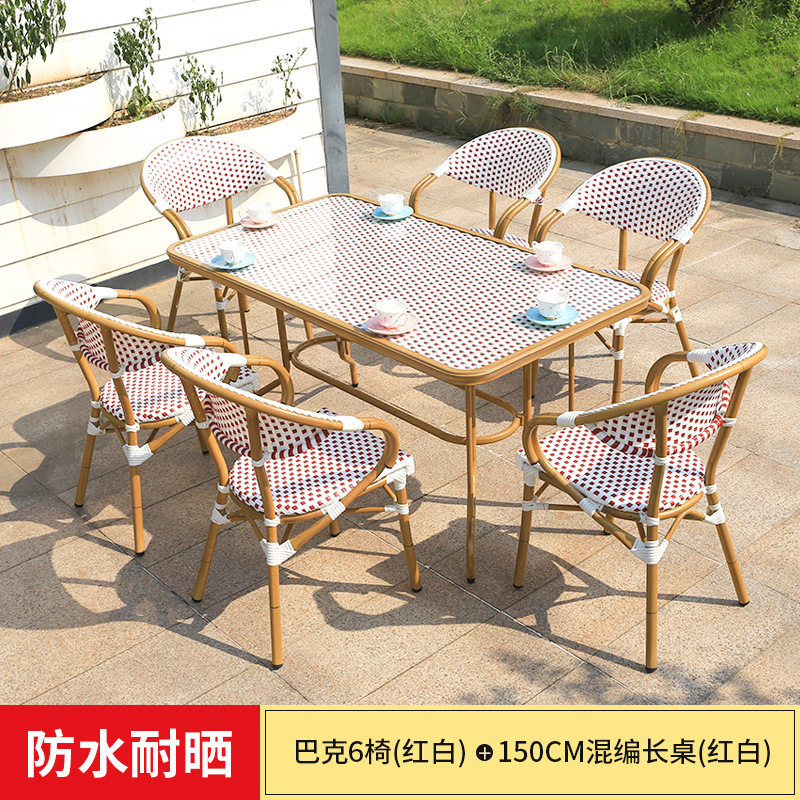 silla de caña al aire libre patio al aire libre silla de caña comunidad al aire libre cafetería leche y té terraza balcón combinación de ocio