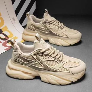 2025 New Summer Breathable Men's Shoes Heightening Samurai Dad Shoes Thick-Soled Mesh Shoes Casual Sports Trendy Shoes