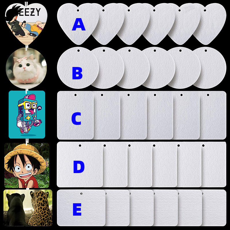 La pieza de aromaterapia en blanco de la transferencia termal sentía el ambientador de aire del pedazo de la fragancia con la pieza de perfume del coche de la sublimación de la cuerda elástica