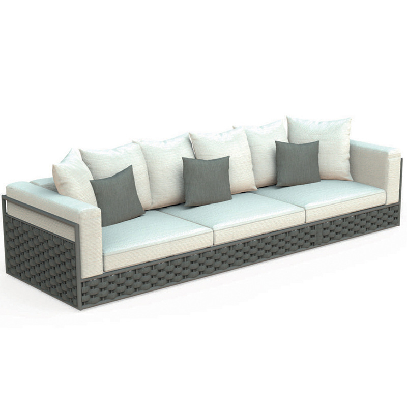 Conjunto de sofás de ratán para exteriores, para terraza de jardín, patio de hotel o villa, sala de estar, combinación de sofás de aleación de aluminio.