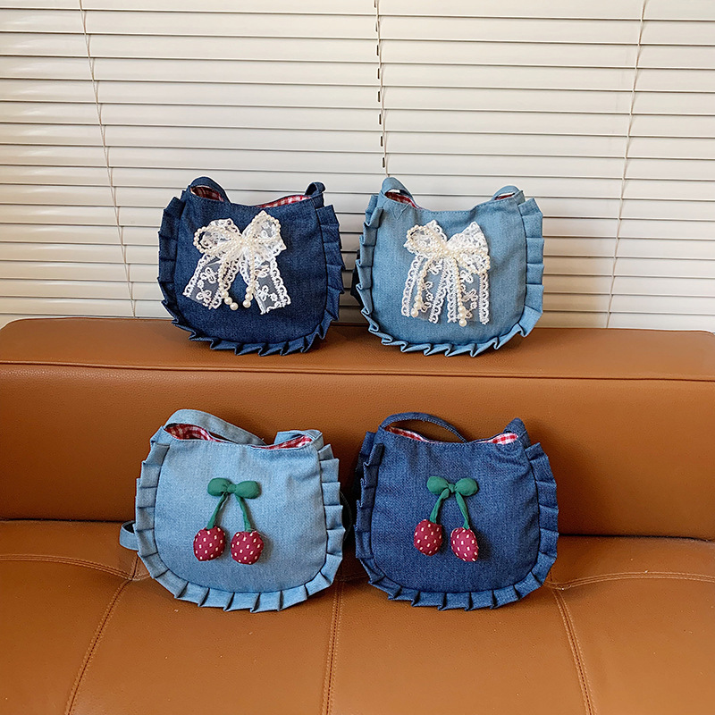 Hermosa bolsa de hombro de la niña de arco de encaje, mini bolsa de cambio para bebés 2026 nueva bolsa para niños