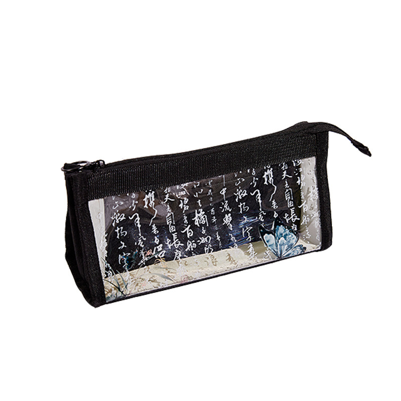 Nuevo estuche de lápices transparente mariposa china para niñas de gran capacidad caja de papelería de estilo nacional nuevo estuche de lápices de arte de escuela primaria