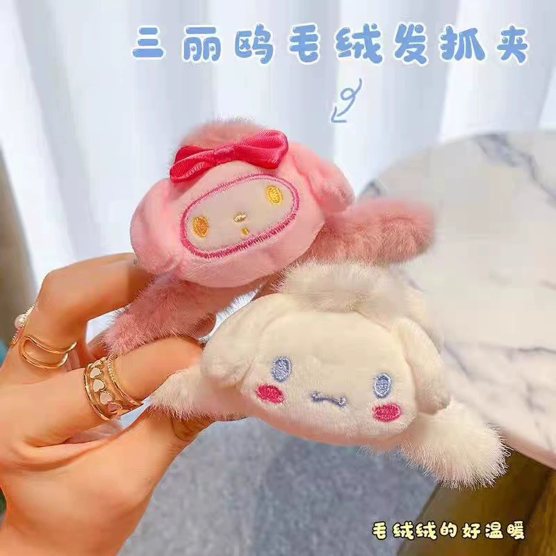 Sanrio, плюшевая забавная брошь-краб, мультяшная заколка для волос, акула, демисезонный аксессуар для волос