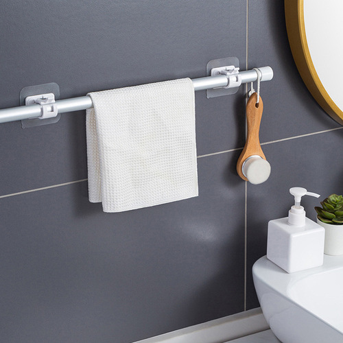 1443 2-pack curtain rod hooks, no need to punch holes, multi-purpose rod hangers, curtain hooks without crossbars