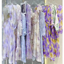 塔斯蒂尼品牌撤柜25夏装重磅大牌100%真丝蚕丝连衣裙尾货批发外贸