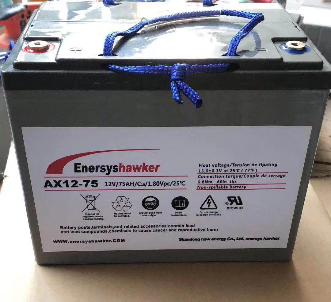 艾诺斯霍克蓄电池AX12-75 12V75Ah洗地机AGV小车叉车专用电瓶现货