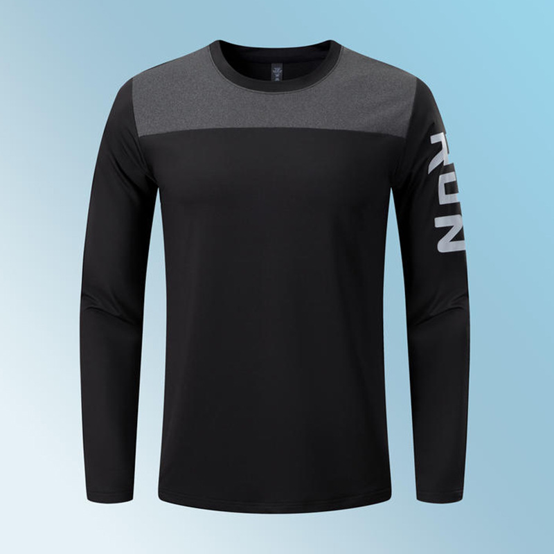 2022 otoño moda suelta deportes manga larga cuello redondo suéter hombres moda suelta casual deportes Top impreso logo image 3