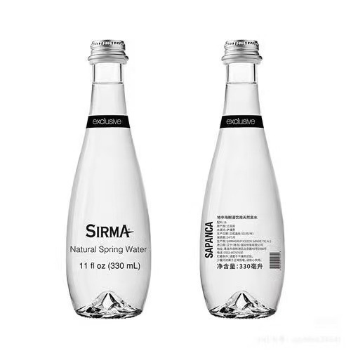 源头工厂批发矿泉水玻璃瓶苏打水瓶汽水饮料瓶可加印logo烤花图案|undefined