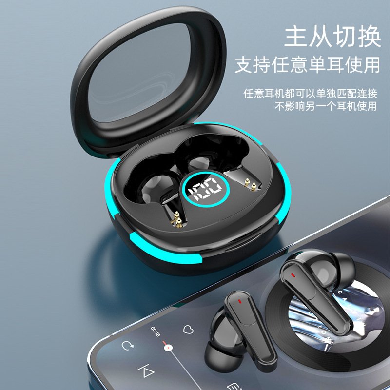 PLUS 50新型無線bluetoothイヤホン騒音低減半入耳知能デジタル表示長航続運動イヤホン|undefined