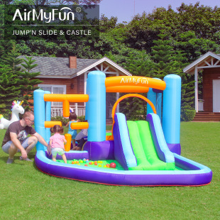 Inflatable Children's Castle Water Slide Trampoline Park Outdoor Amusement Jumping Bed Toy Small Entertainment Inflatable Slide