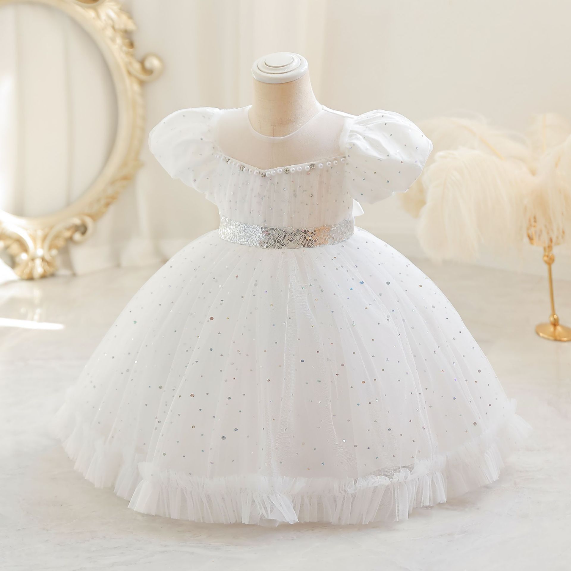 Blumenkind Kleid Kind Prinzessin Kleid Pompadour Kleid Mädchen ein Jahr alt Kind Rock Klammer_voghion.com