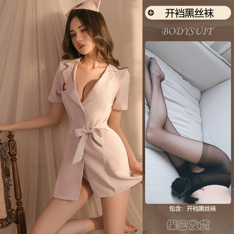 핑크[잠옷+모자+T바지]오픈 블랙삭스