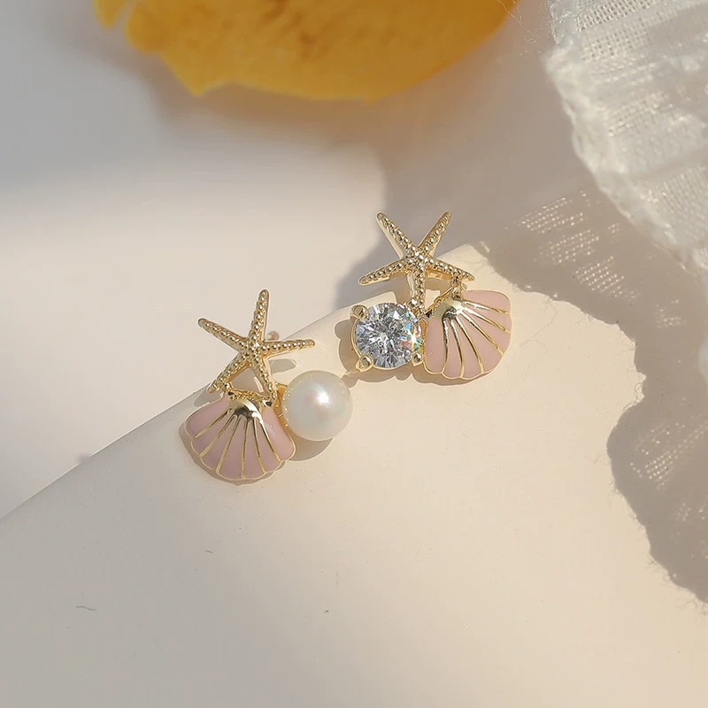 Серебряная игла, креативные асимметричные серьги из жемчуга, серебро 925 пробы