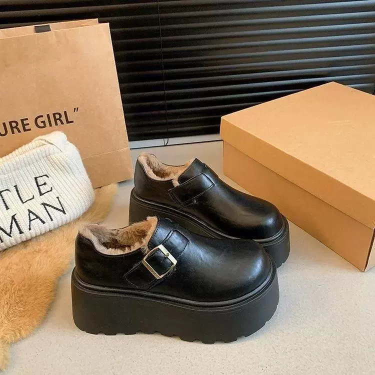 Волосатые снежные сапоги дети осень и зима 2024 новая толстое дно манго голова модная бархатная хлопчатобумажная обувь