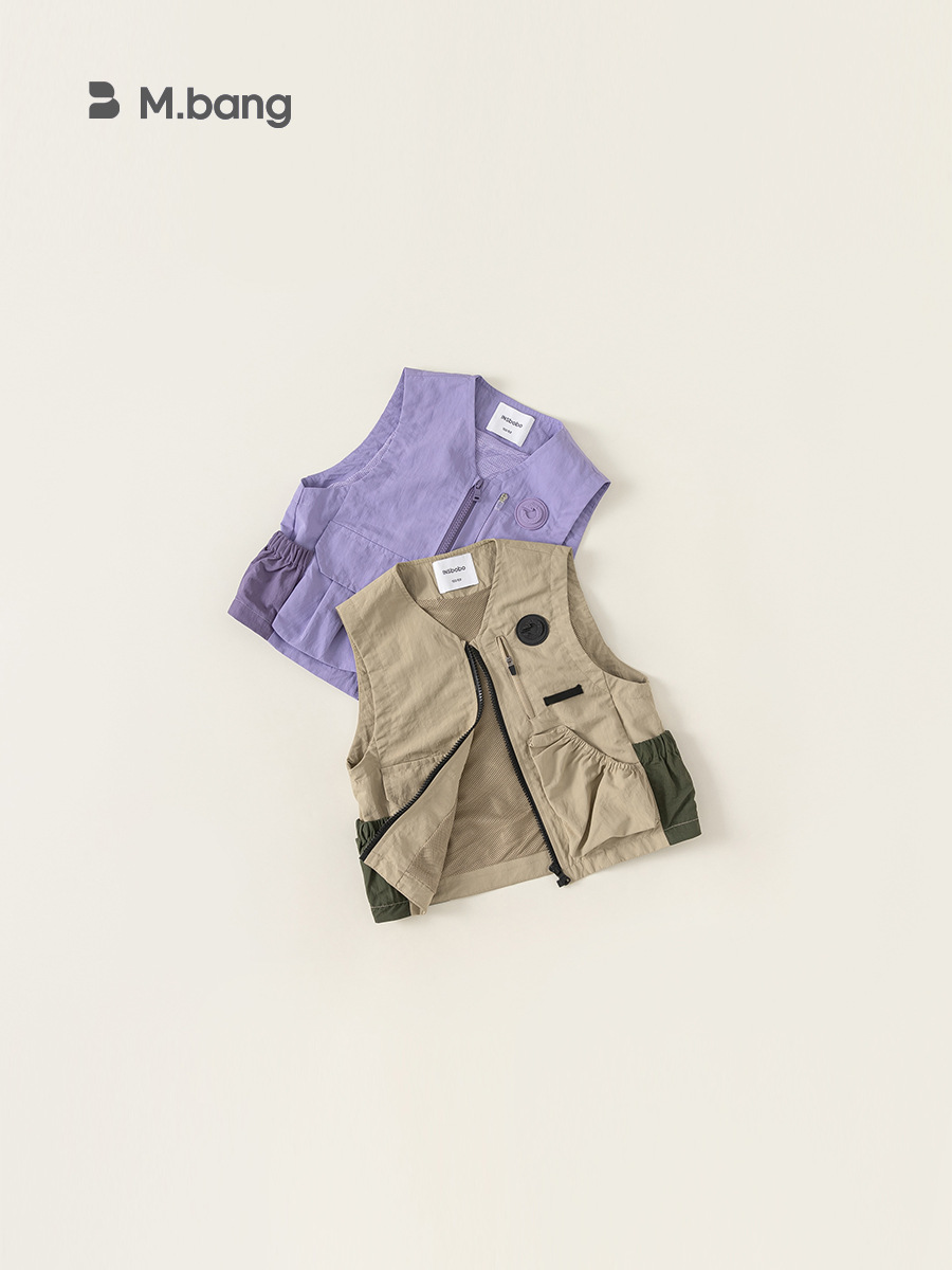 Youbao ropa para niños chaleco de herramientas para niños 2025 primavera nueva chaqueta de chaleco sin mangas para niños de mediana y grande