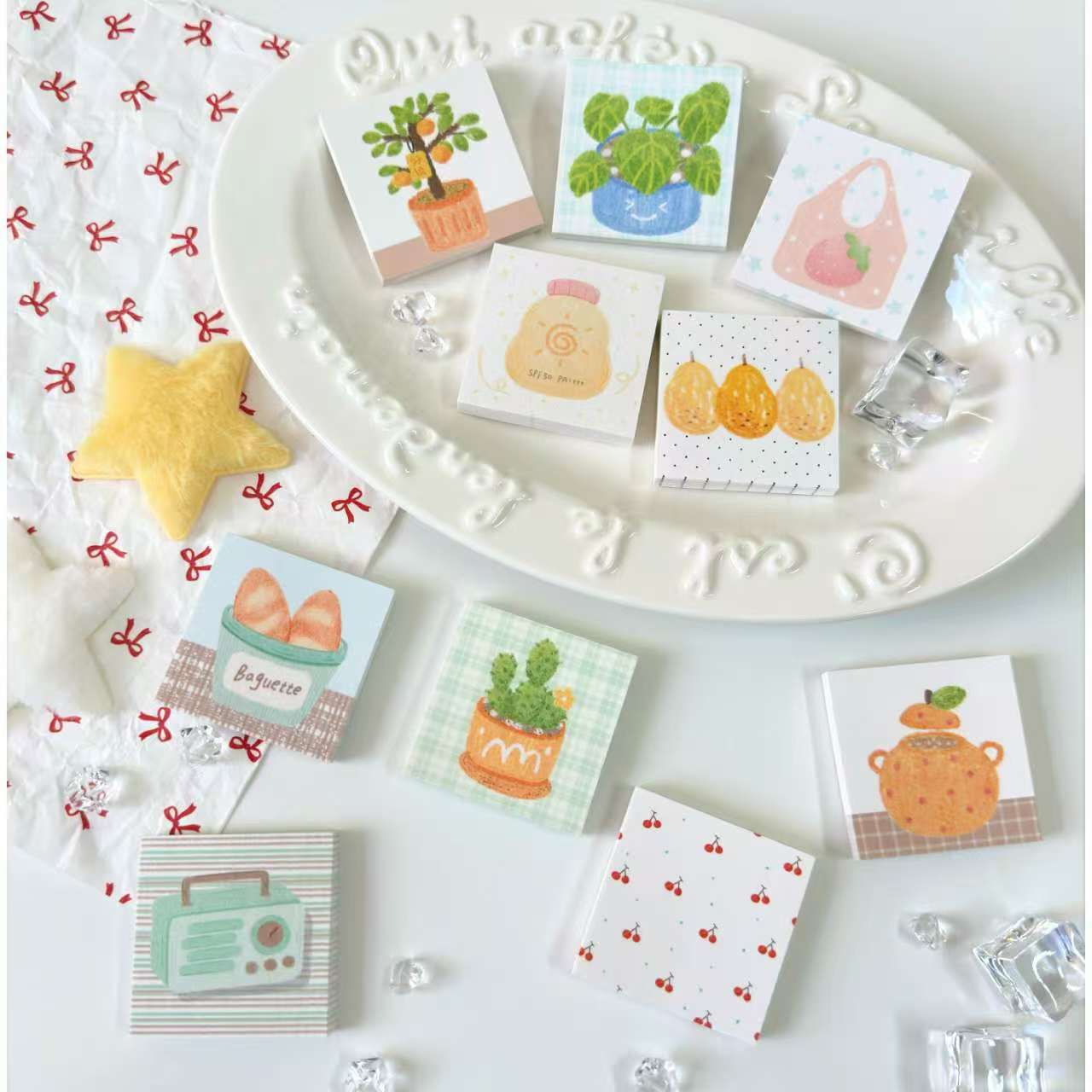 Cuaderno de anotaciones de primavera serie 5 * 5cm mini estudiantes materiales de cuentas de mano Memorando Mensaje Cuaderno de anotaciones se puede desgarrar