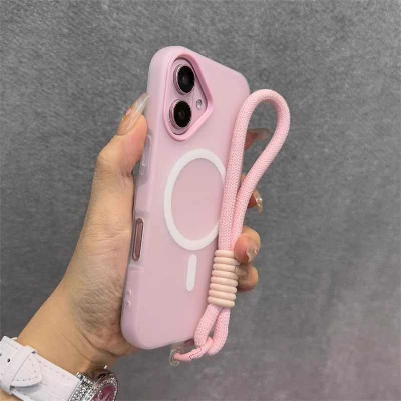Piel exfoliante magnético IPhone16ProMax simple color sólido Apple 15pro funda para teléfono móvil adecuado para 12/13 suave