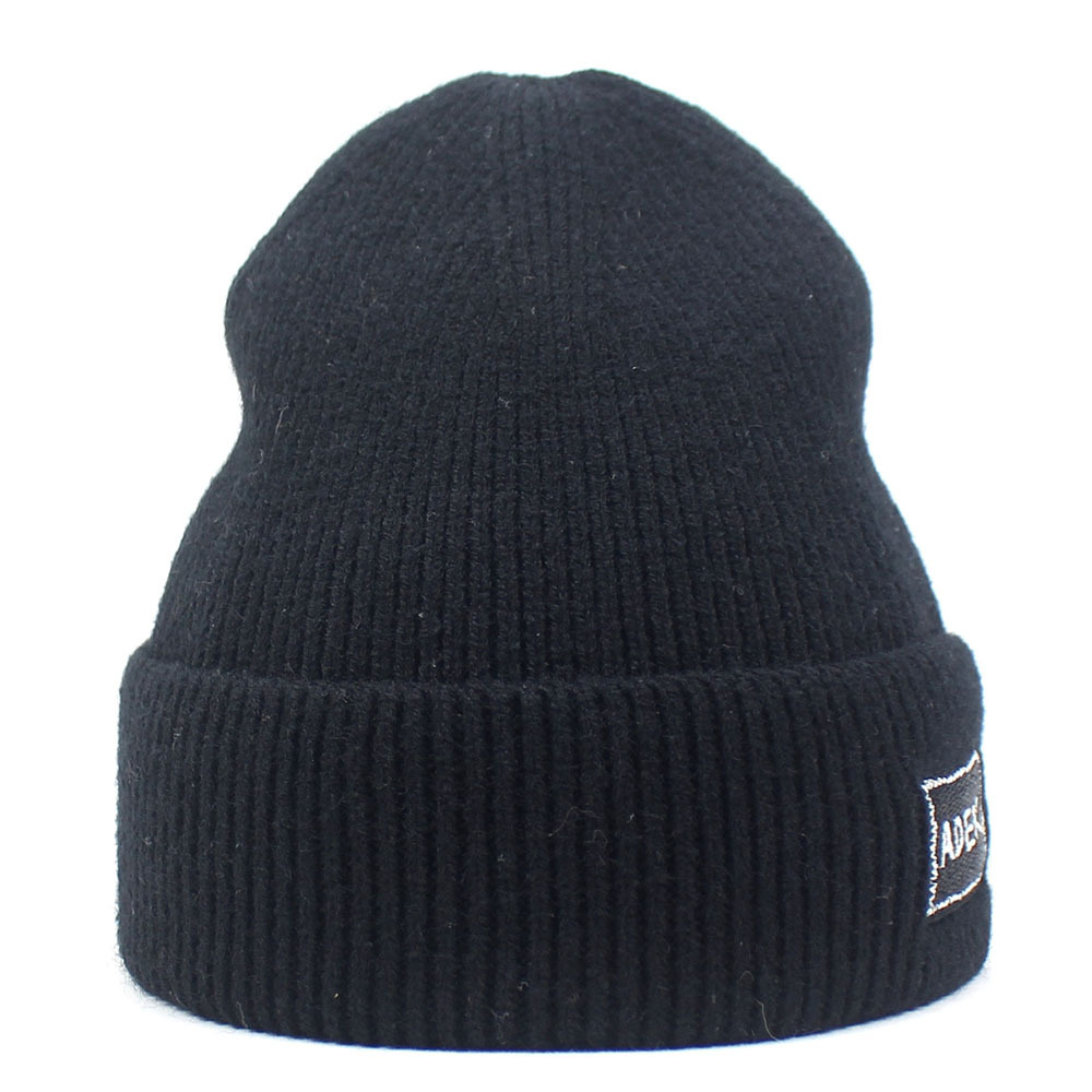 Unisex kašmyro megzta kepurė Moteriška kepurė raidė su ritininiu krašteliu megztinė kepurė vilnonė kepurė_voghion.com