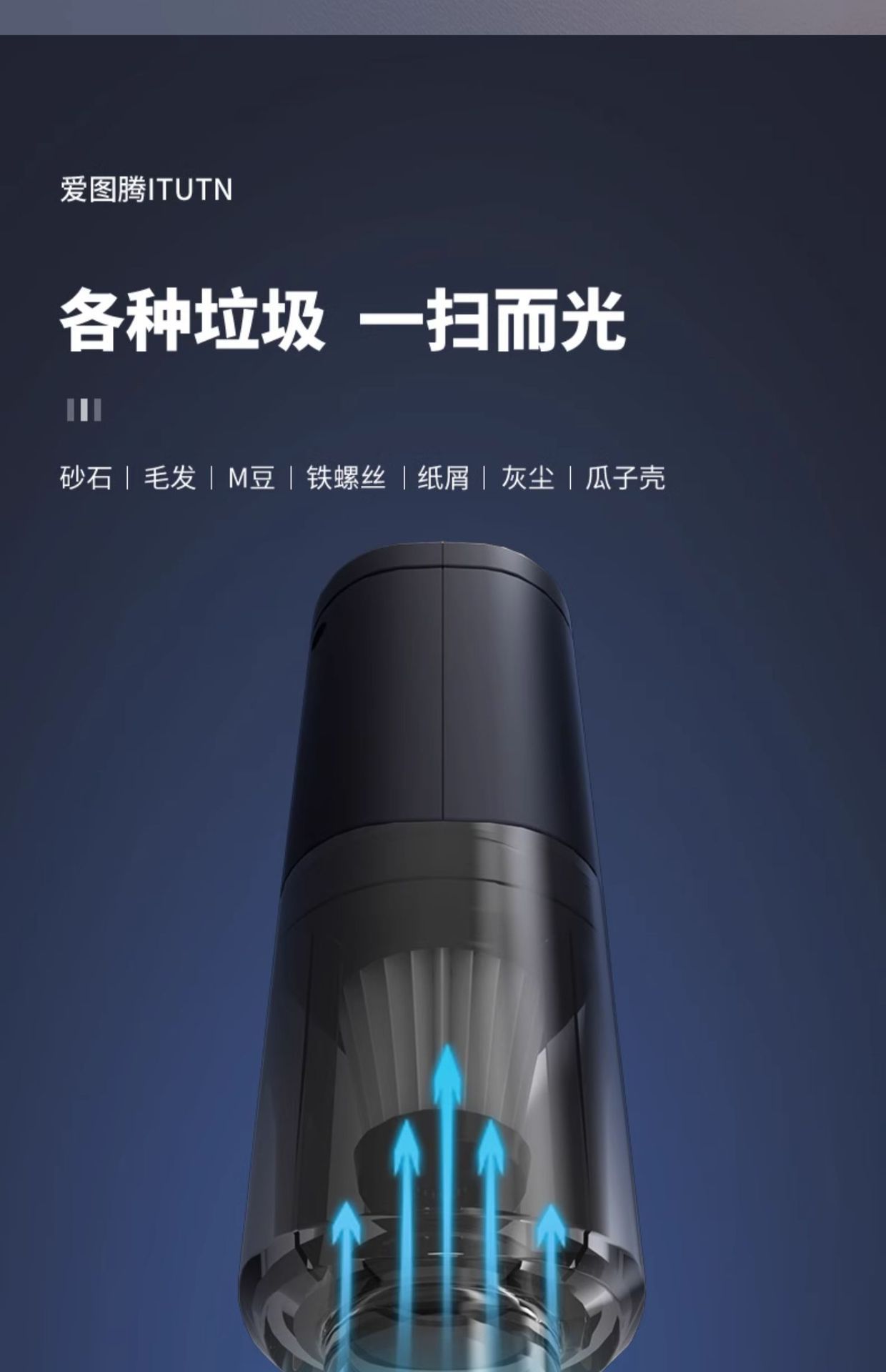 Handheld car vacuum cleaner, small size, high suction power, wireless, mini, dual-use for blowing and vacuuming, powerful and high-powered