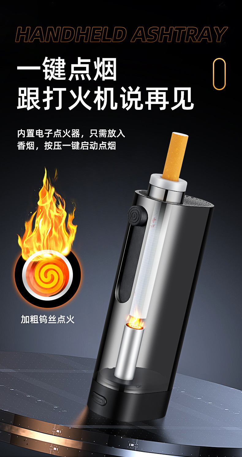 Car-Mounted Ashtray, Anti-Explosion, Anti-Flying, Anti-Falling Ash, Smoking Mouthpiece, a Tool for Lazy People to Smoke Without Falling Ash in the Car While Driving