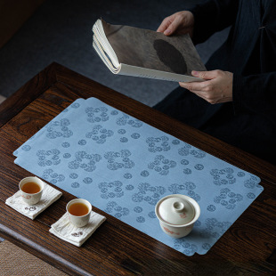 Chinese Style National Style Jacquard Dry Tea Mat Retro Zen Style Waterproof Cotton Cloth Table Flag Japanese Style Dry Tea Mat