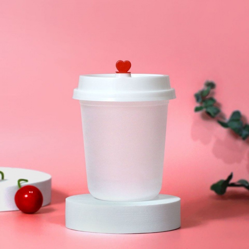 奶茶杯子批發壹次性口徑注塑杯果汁杯帶蓋//高透磨砂