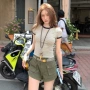 修身夏季小众撞色t恤