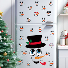 墙贴圣诞节墙贴表情贴纸pvc贴画卡通雪人贴纸冰箱贴窗贴杯贴跨境