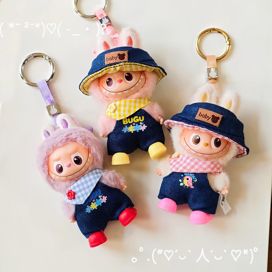 Only Suitable for Clothes for the 4Th Generation Mini Version of Labubu 4.0 Denim Clothes, Baby Clothes, Small Nose Labubu Clothes Replacement