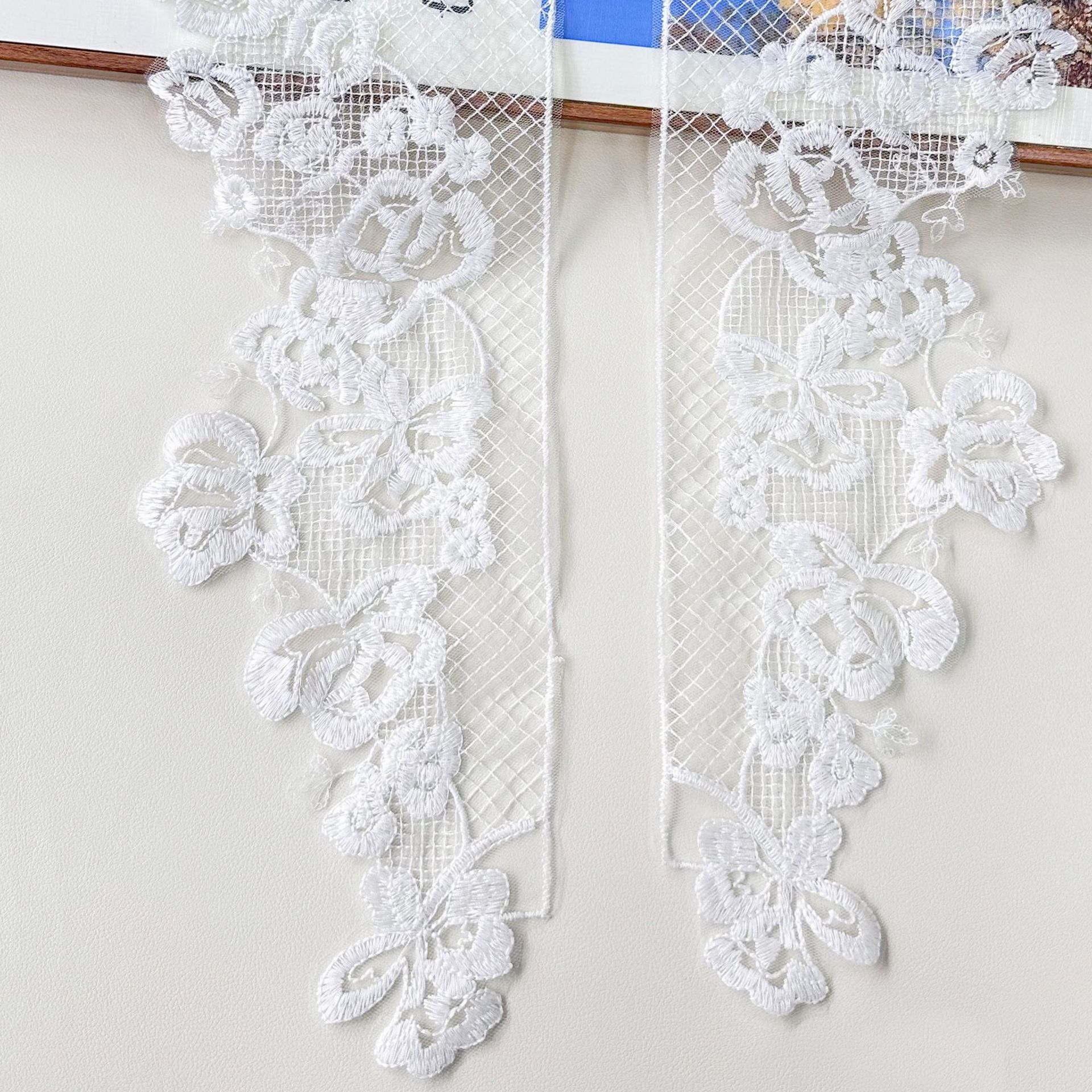 Fábrica directa de red blanca bordada collar accesorios de ropa de encaje collar vestido de boda decoración encaje