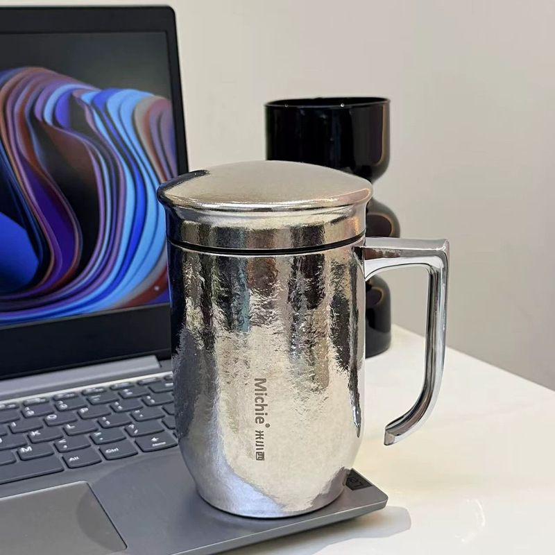米小西纯钛保温杯老板杯办公商务杯茶水分离钛杯高端男士泡茶水杯|undefined