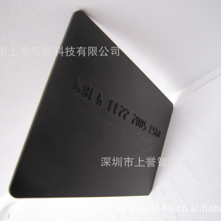 不锈钢哑面黑卡，哑面金属卡，哑面不锈钢黑色卡片腐蚀厂