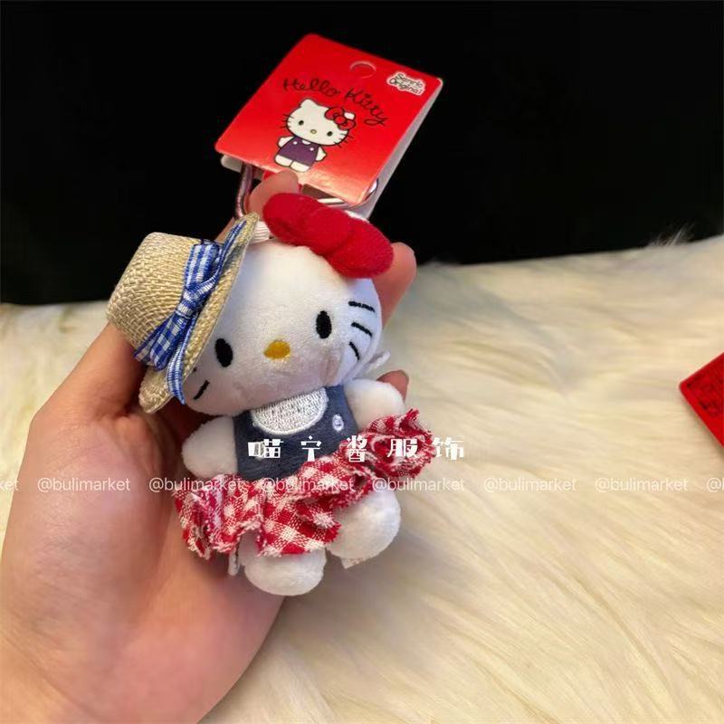 新品猫咪包挂件牛仔裤凯蒂猫玩偶挂饰包包饰品卡通公仔钥匙挂件|undefined
