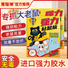黑猫神粘鼠板批发家用老鼠贴强力粘鼠加大加厚引诱捕鼠灭鼠神杀虫