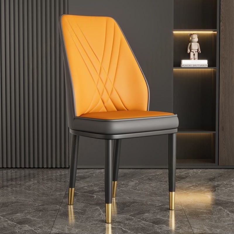 오렌지 그레이 등받이 [골드 다리] (업그레이드된 두꺼운 포크 등받이 의자)