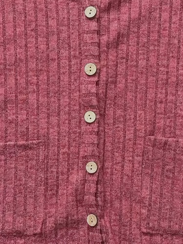 1pc Women's Casual V Neck Long Sleeve Cardigan Soft Cross-border