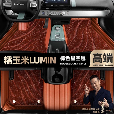 Ayaqaltılar (Kovriklər) Carpet Floor Mats - take-a-photo-of-the-car-model-year-and-leave-a-message-brown-leather-brown-starry-sky-blanket-double-layer-model