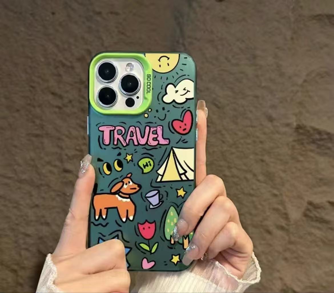 Nuevo cachorro de graffiti para iPhone 16 funda para teléfono móvil Apple 15promax/14 anti-caída 13pro1 2/11x