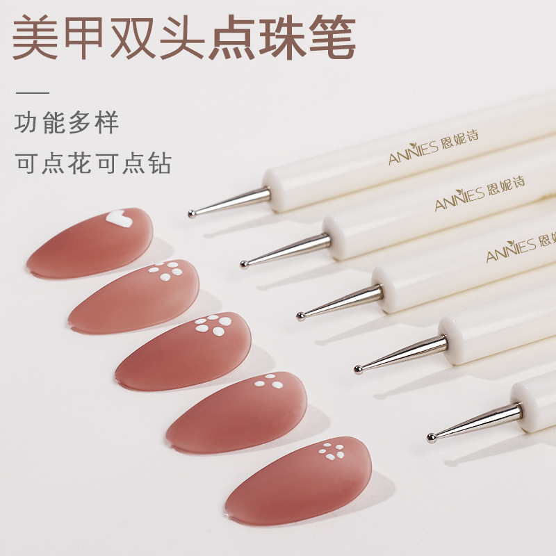Nail art point bead pen nail painting tool wave point special pen nail oil glue point hook edge double bead dispensing pen