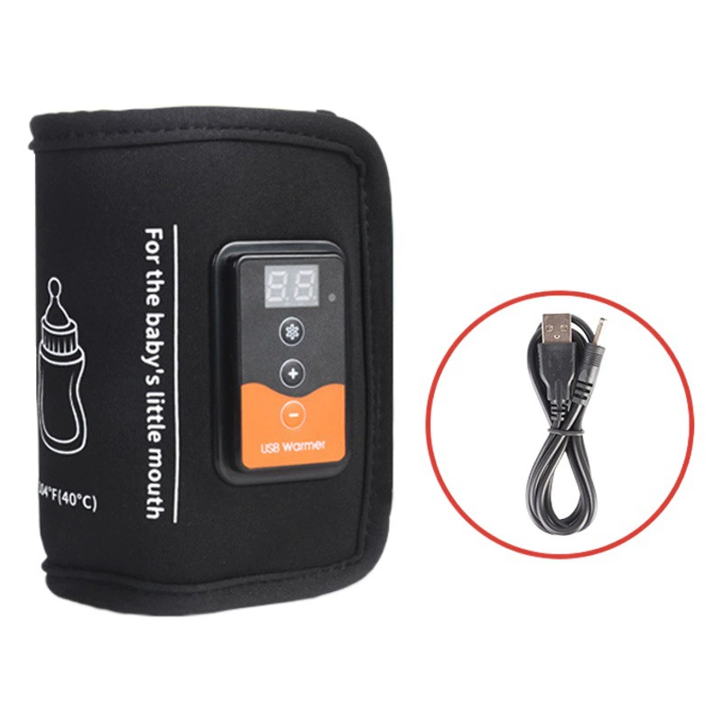 Новый USB-подогреватель для молока, многофункциональный, с регулируемой температурой, изоляционная крышка для бутылочек, ЖК-дисплей, сумка для подогрева молока