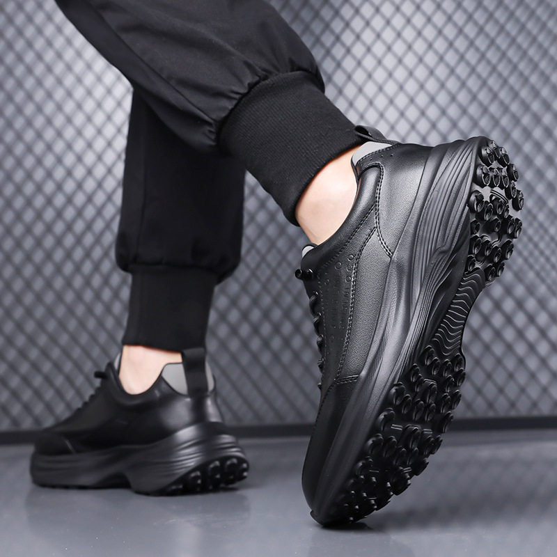 Giày thể thao nam da lộn nhẹ đế mềm phong cách casual, gót 3–5 cm — H6609 màu trắng, H6609 màu đen