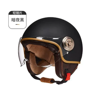 Motosiklet kaskı (dəbilqə) car 3c helmet retro - dark-night-black-adult-style