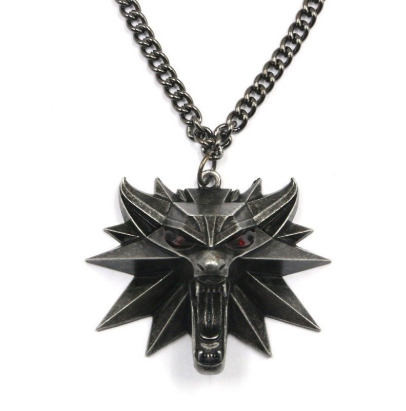Nuevo el witcher 3 asistente medalla original Lobo cabeza COLLAR COLGANTE al por mayor