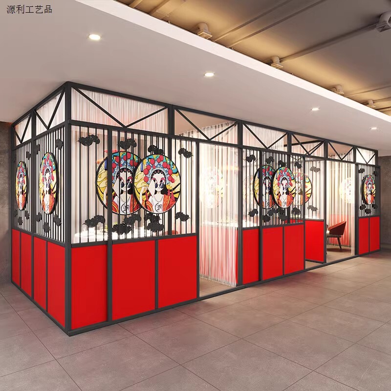 Restaurant booth partition private room screen hot pot restaurant barbecue restaurant teahouse hotel box iron sliding door partition Restaurant booth partition private room screen hot pot restaurant barbecue restaurant teahouse hotel box iron sliding door partition