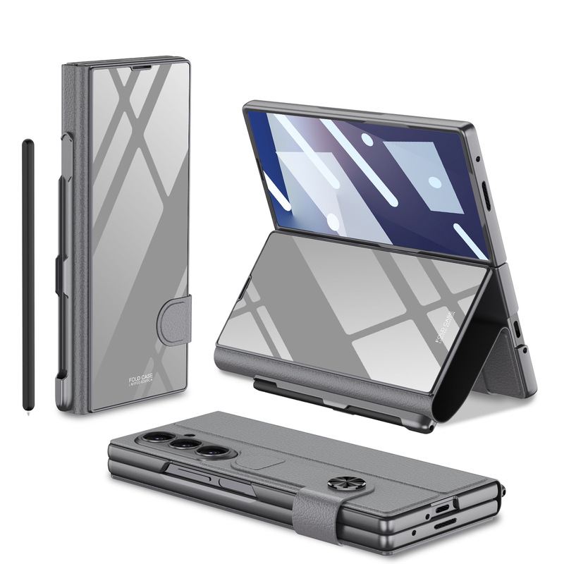 Amazon 適用 Samsung zFold7 フリップレザーケース携帯電話ケースメンズパーソナライズされた折りたたみシェルフィルムペンスロット保護カバー|undefined