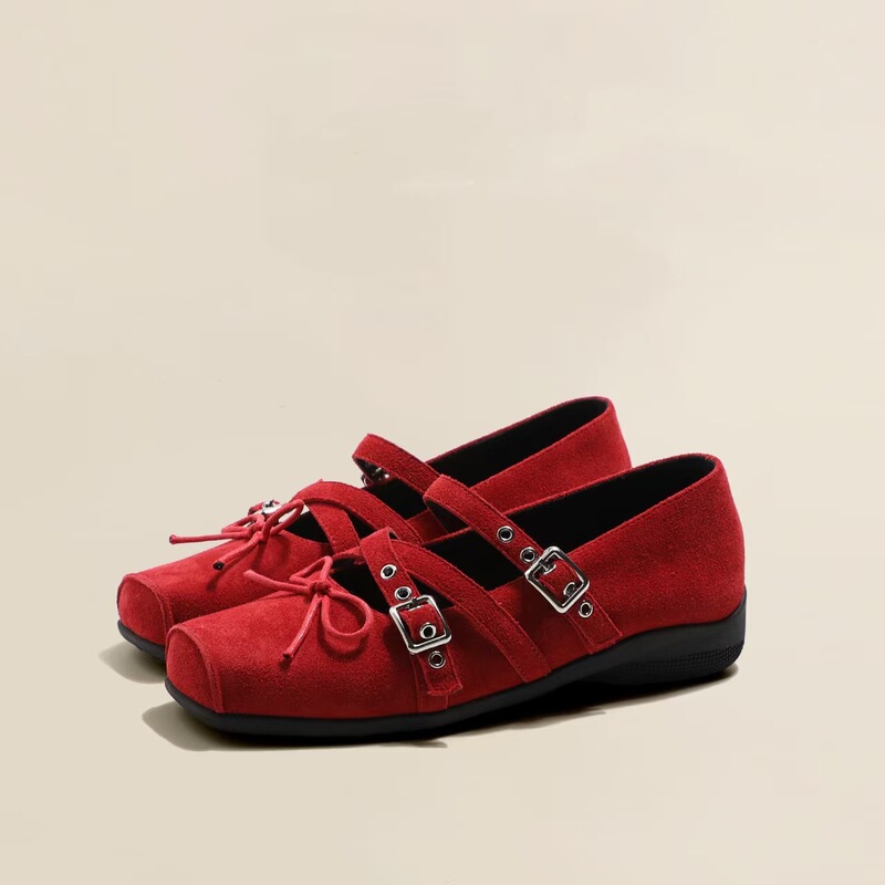 Cowhide Version 6cm Inner Height Square Bow Belt Buckle silver Mary Jane Shoes Single-layer Shoes Soft Bottom Ballet Shoes Cowhide Version 6cm Inner Height Square Bow Belt Buckle silver Mary Jane Shoes Single-layer Shoes Soft Bottom Ballet Shoes