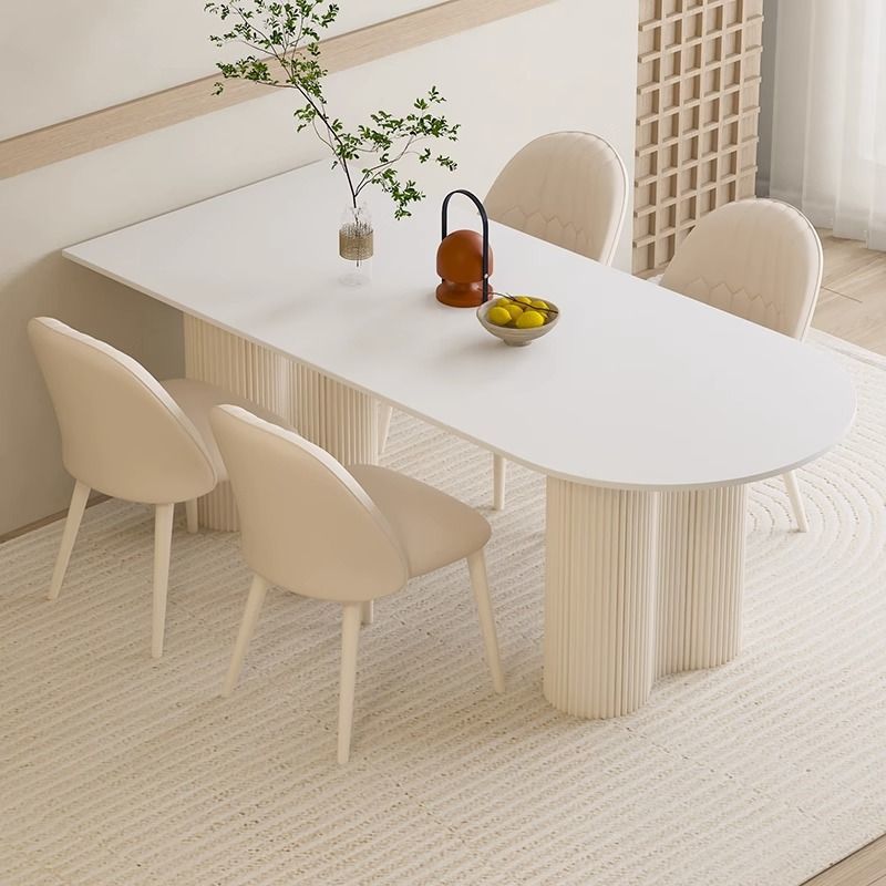 Island Table with Slate Top, New Chinese Style, Modern Light Luxury, Simple French Cream Style, Small Apartment Chair Set for Dining Room