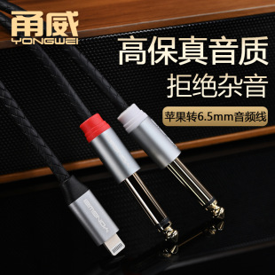 Liwei Apple to Dual 6.5 Large Two-Core Audio Cable Is Suitable for Apple Mobile Phones and Tablets to Mixer Speakers and Speakers
