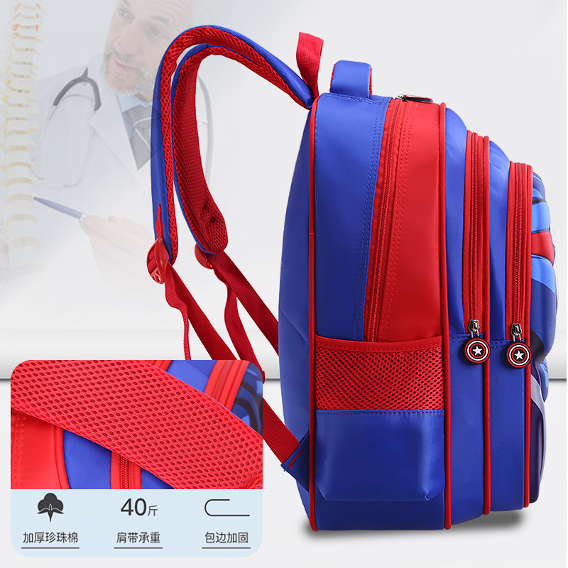 Mochila escolar transfronteriza, mochila escolar, caricatura infantil, mochila de Spider-Man, comercio exterior al por mayor