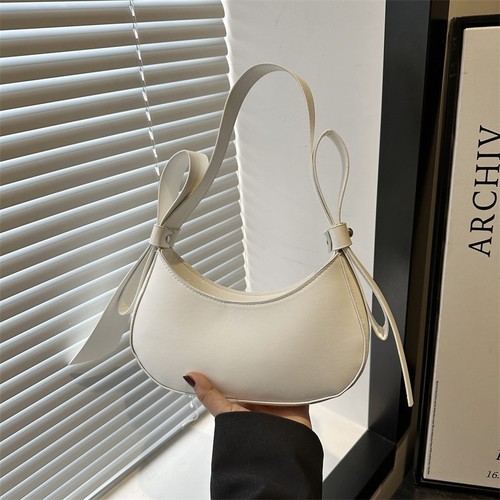 2025 Korean Summer New Simple Viral Candy Color Half Moon Saddle Bag Shoulder Crossbody Small Bag for Women